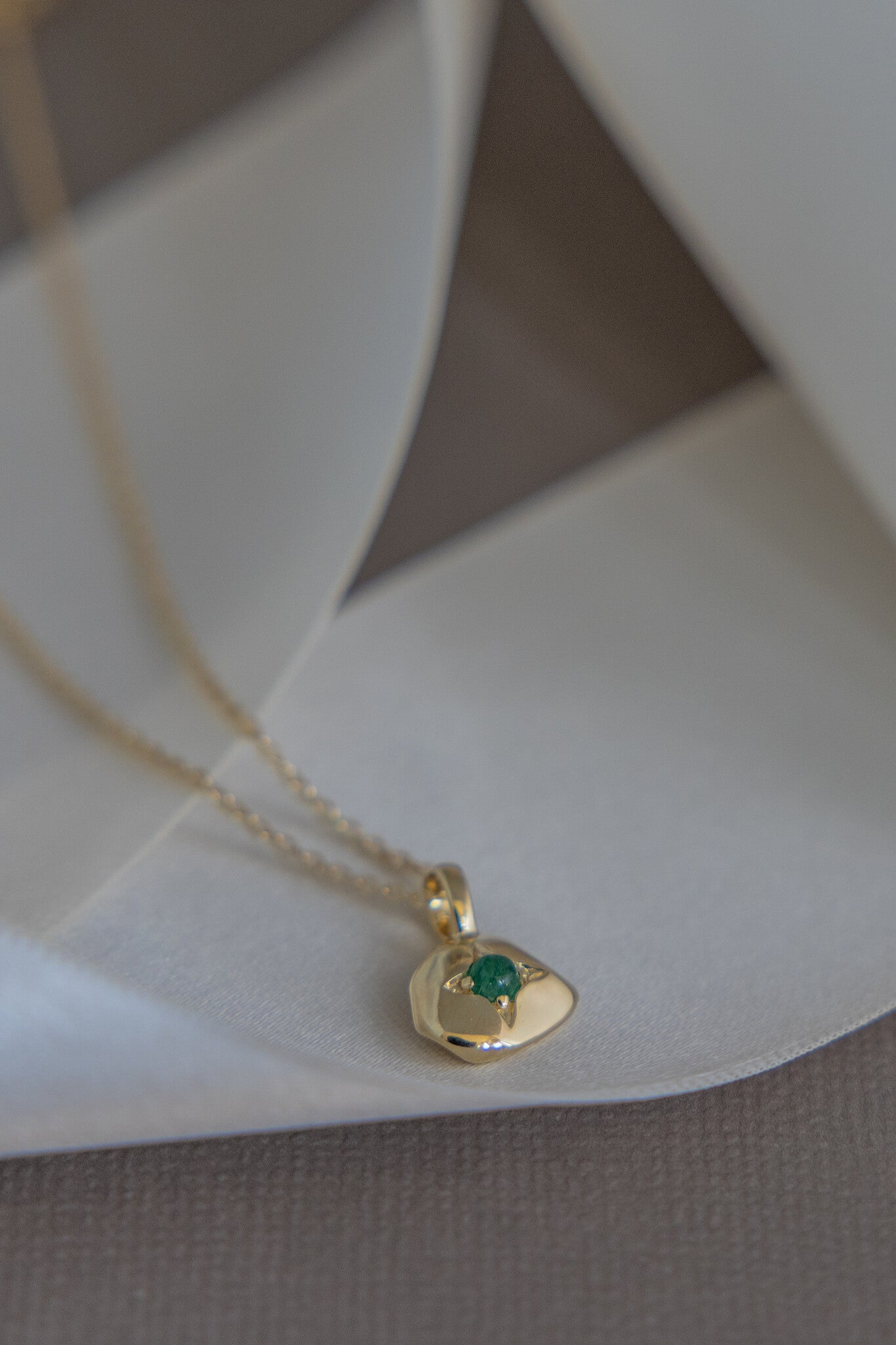 Aventurine with Organic Gold Halo Necklace