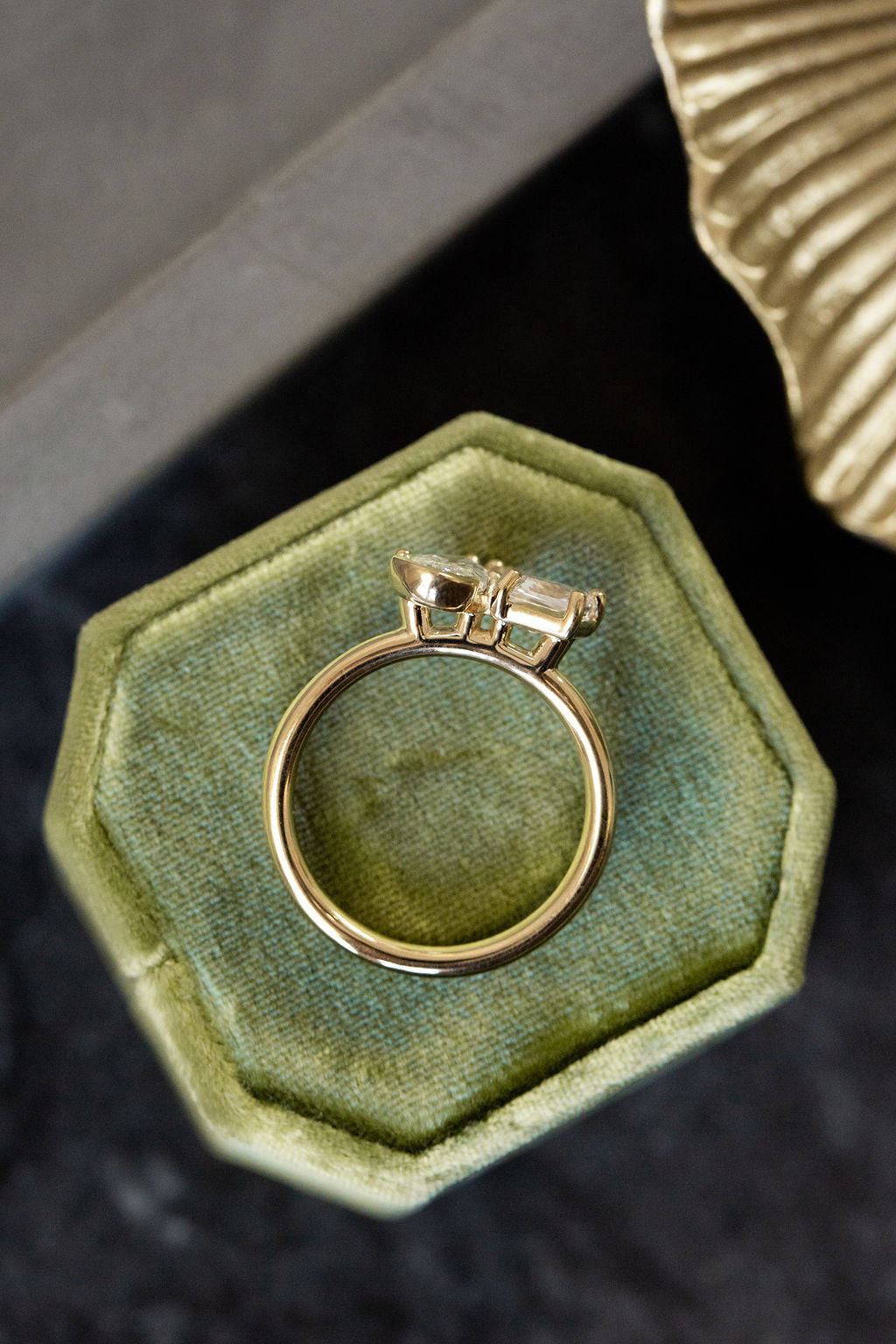 The Toi et Moi 1.00 ct Moval and 1.00 ct Kite Diamond Ring