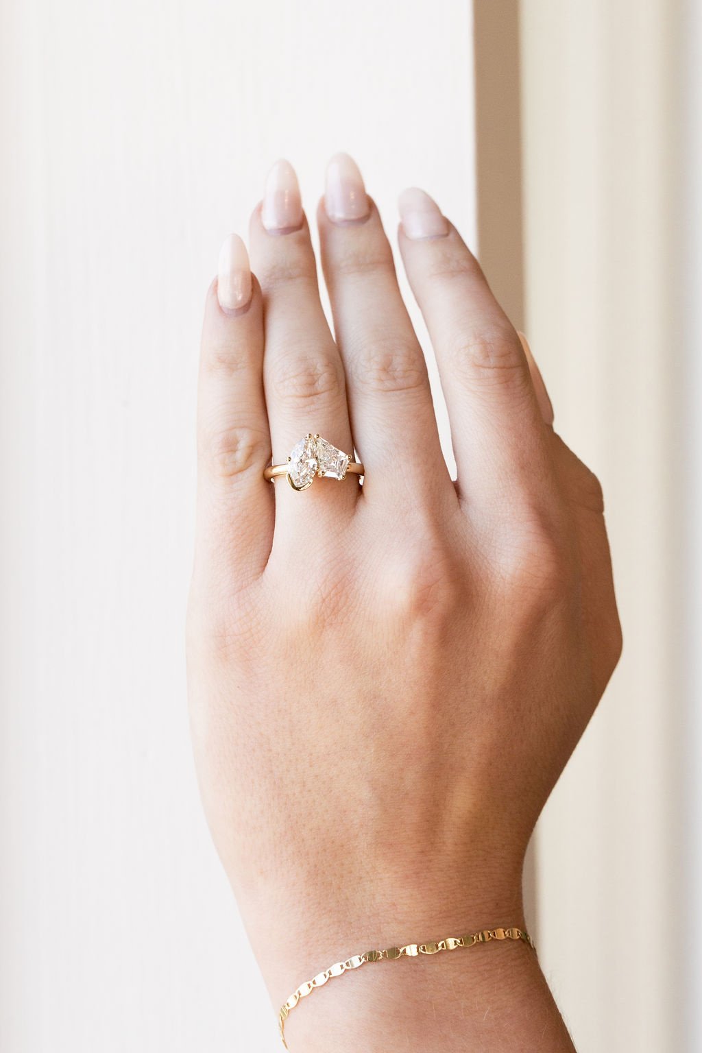 The Toi et Moi 1.00 ct Moval and 1.00 ct Kite Diamond Ring