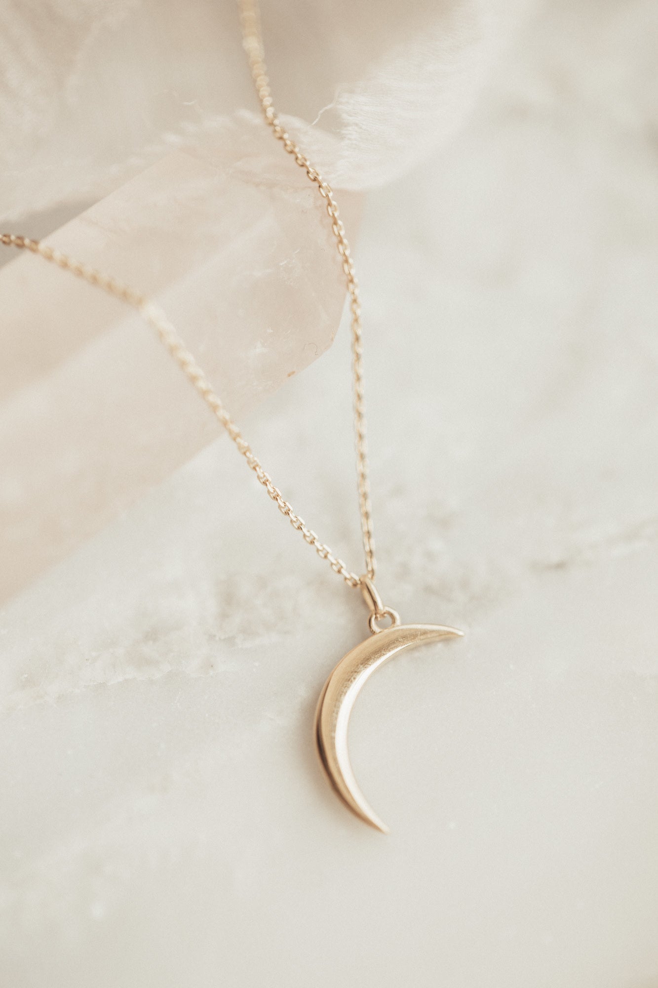 Thin Crescent Moon Necklace