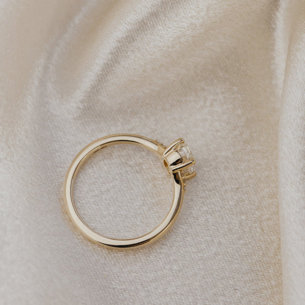 The Angie 1.02 ct Elongated Cushion Champagne Diamond Ring