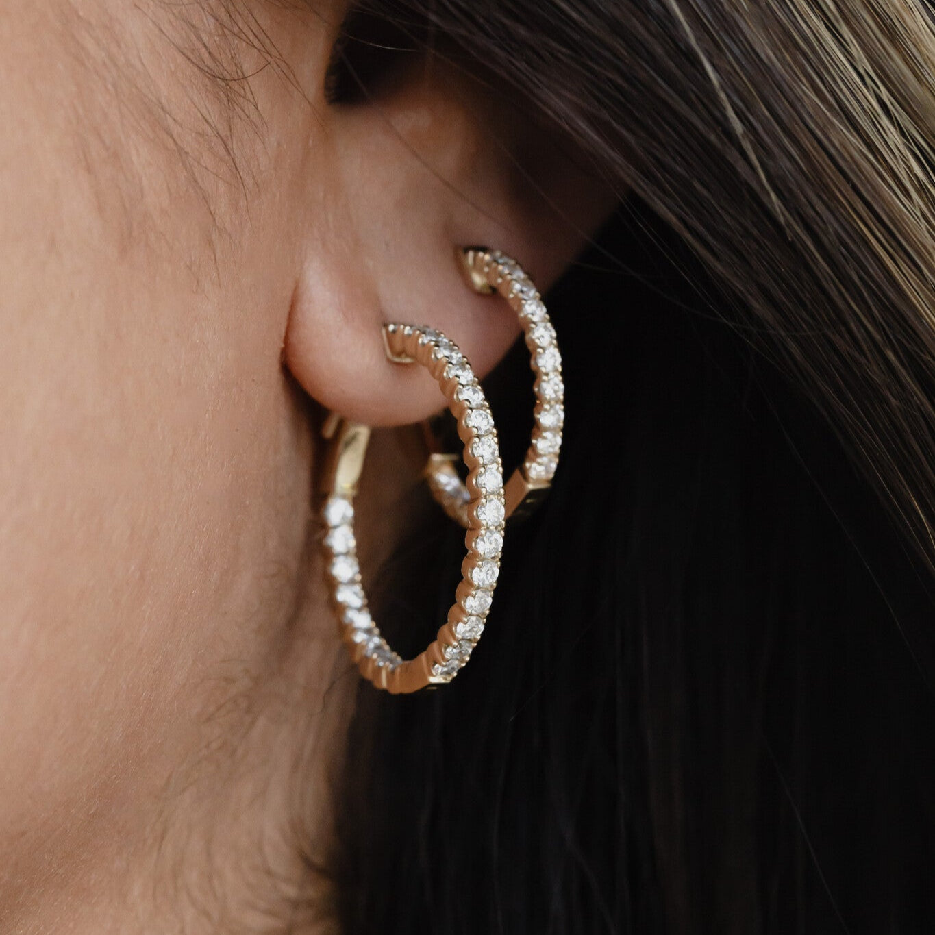 Large Inside Out Hoop Earrings