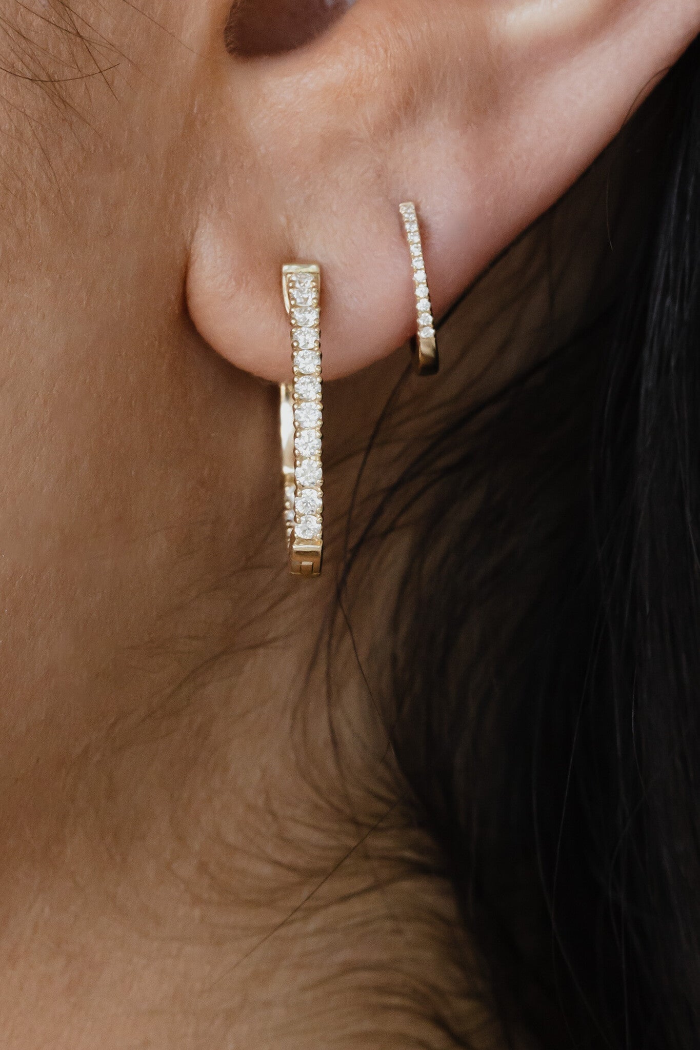 Oval Inside Out Hoop Earrings