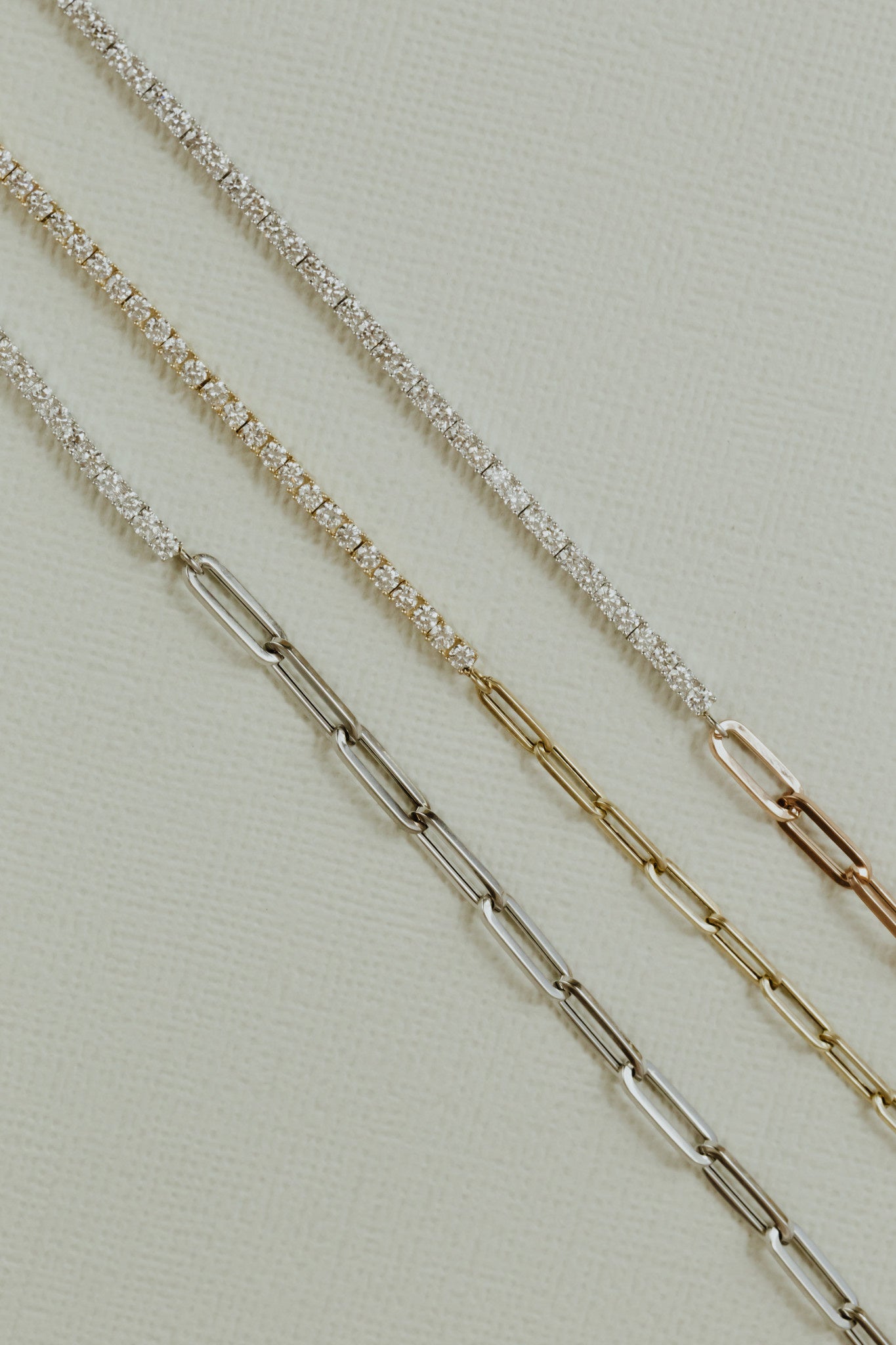 Paper Clip Chain & Diamond Necklace