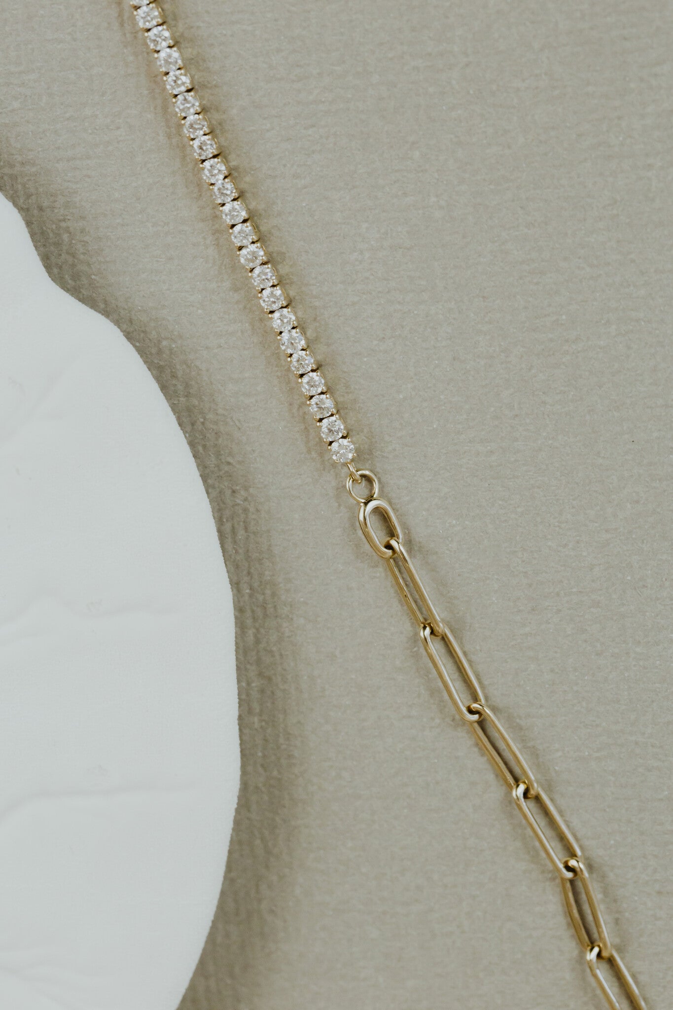 Paper Clip Chain & Diamond Bracelet