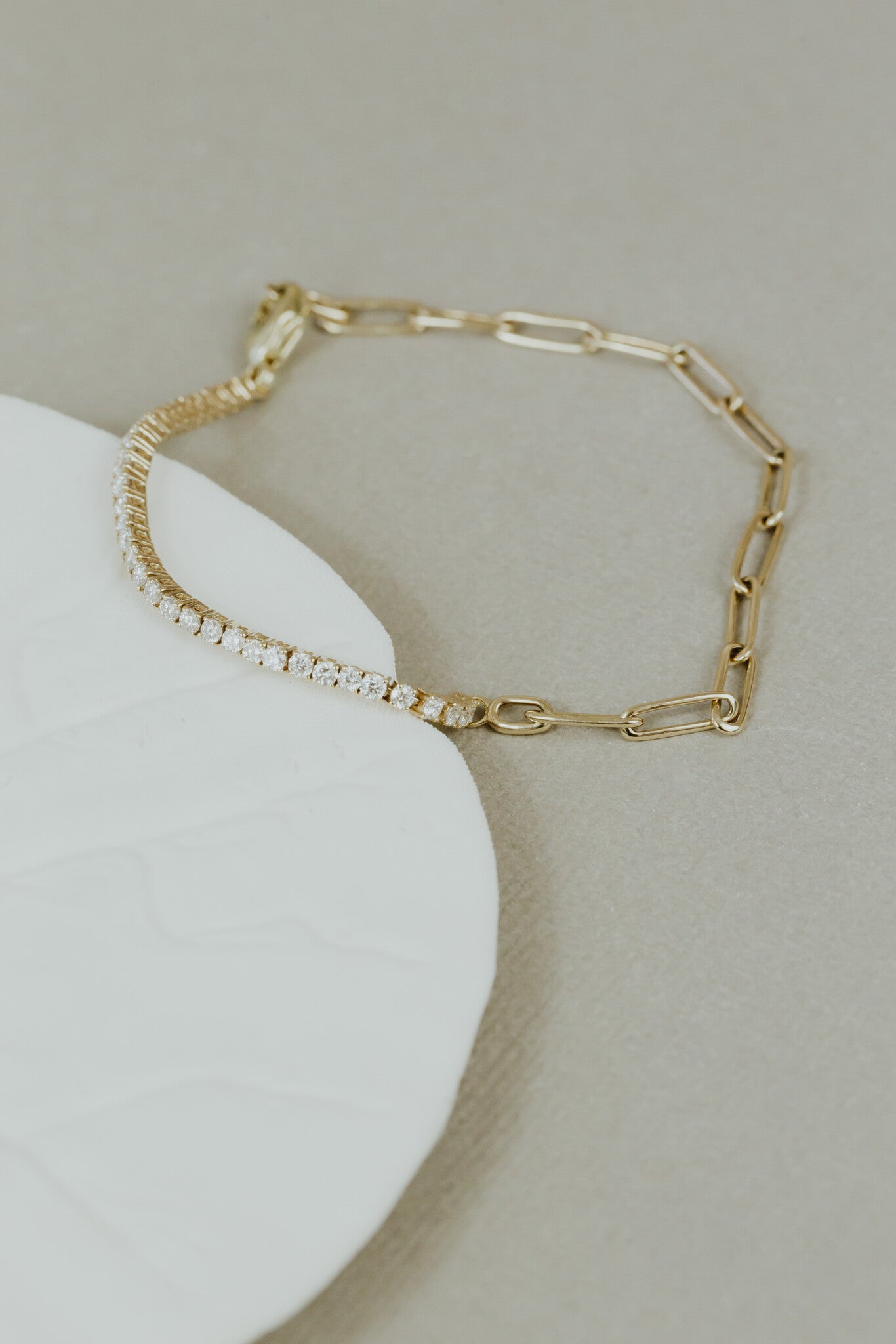 Paper Clip Chain & Diamond Bracelet