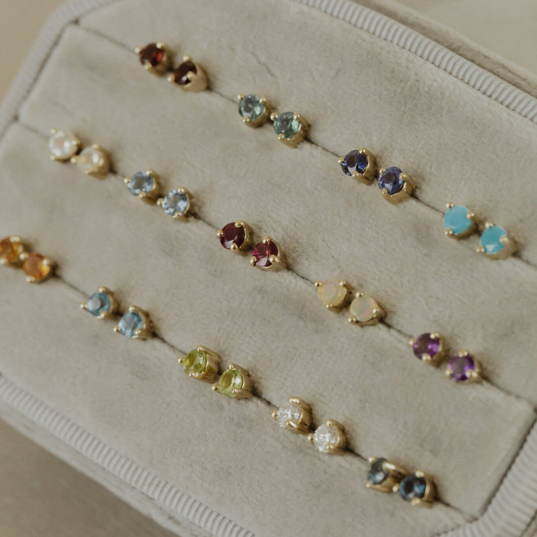 Gemstone stud earrings
