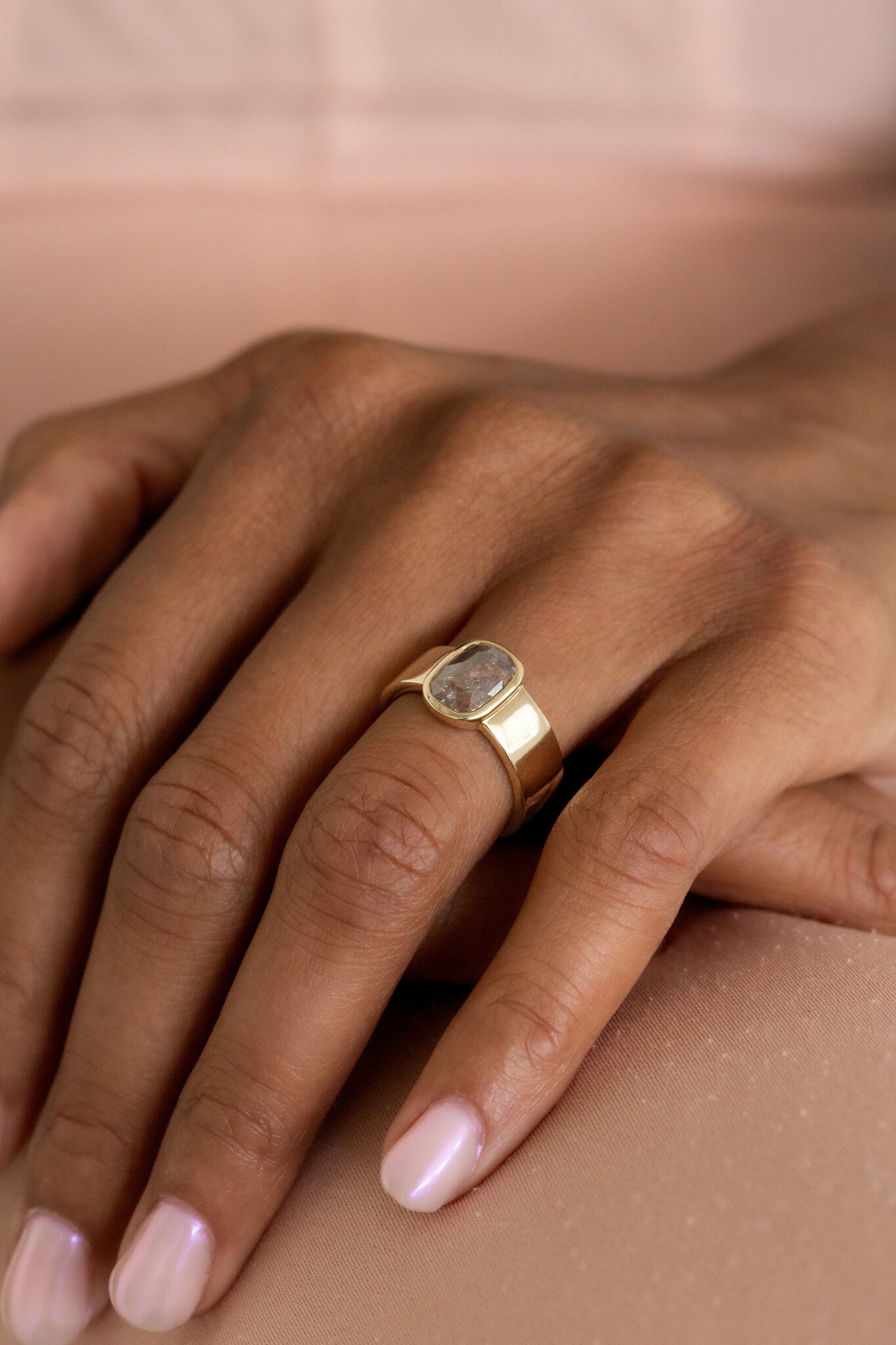 The Maya 2.04 ct Long Cushion Rustic Diamond Solitaire