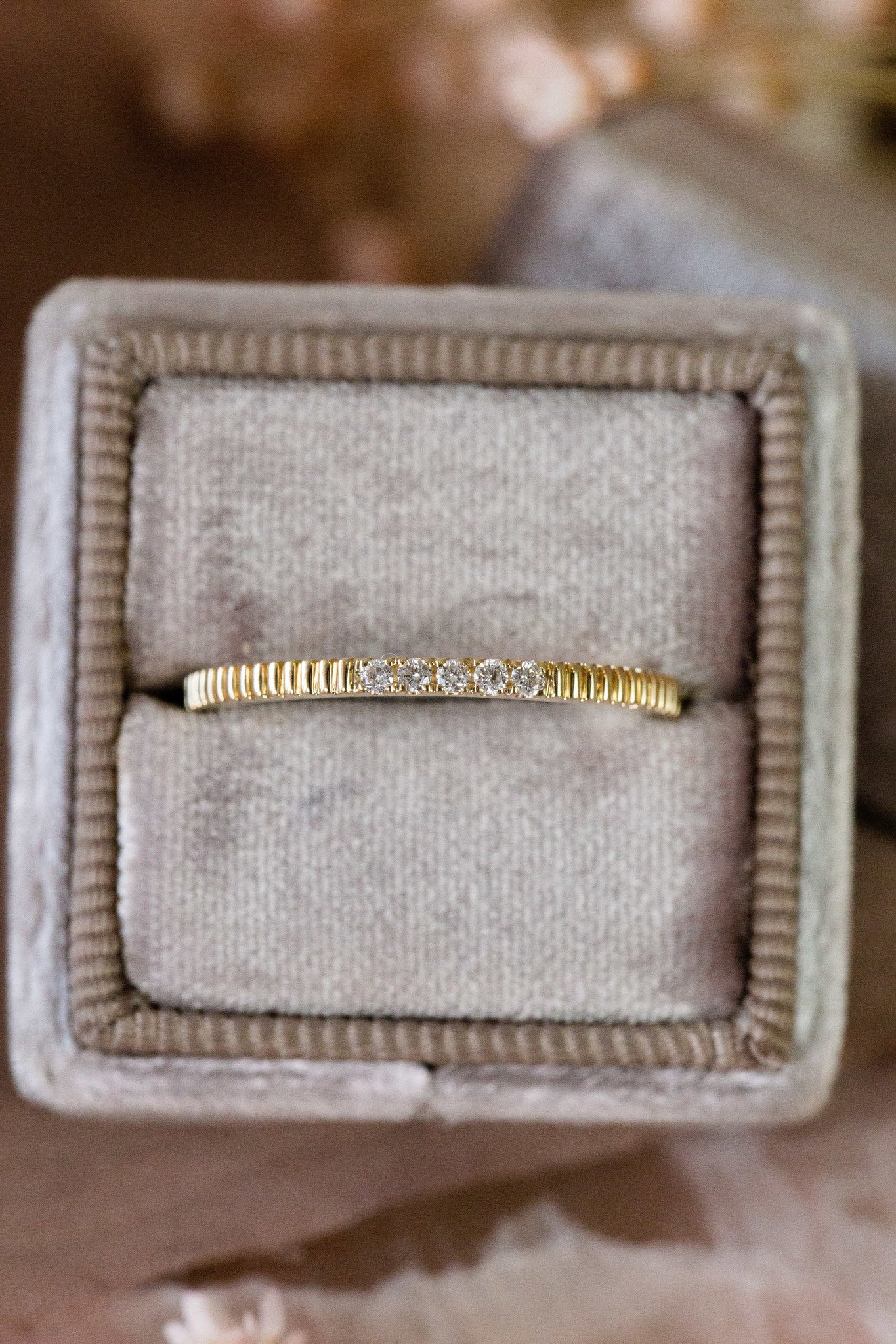The Jane Diamond Band in 14k yellow gold