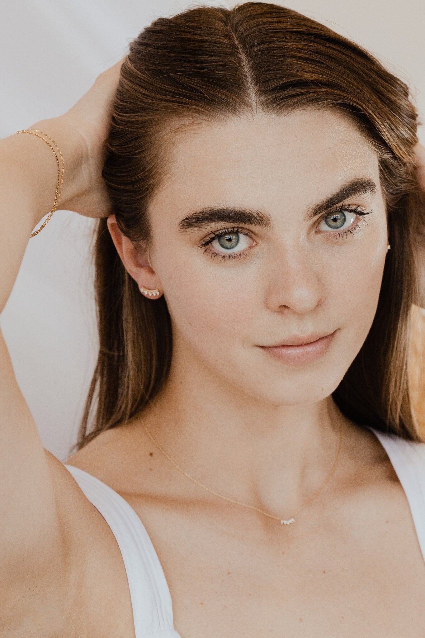 Curved Bar Diamond Earrings