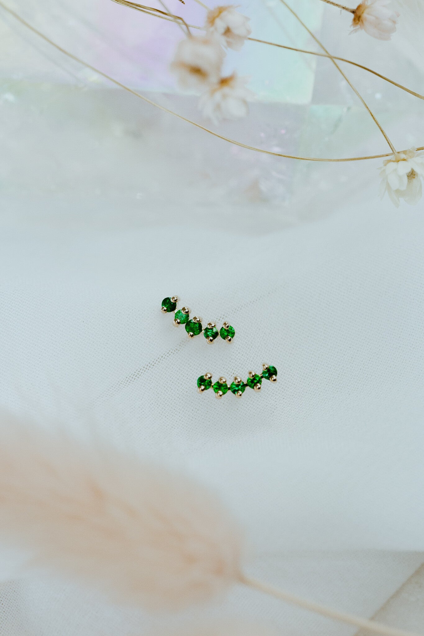 Five Stone Curved Stud Earrings