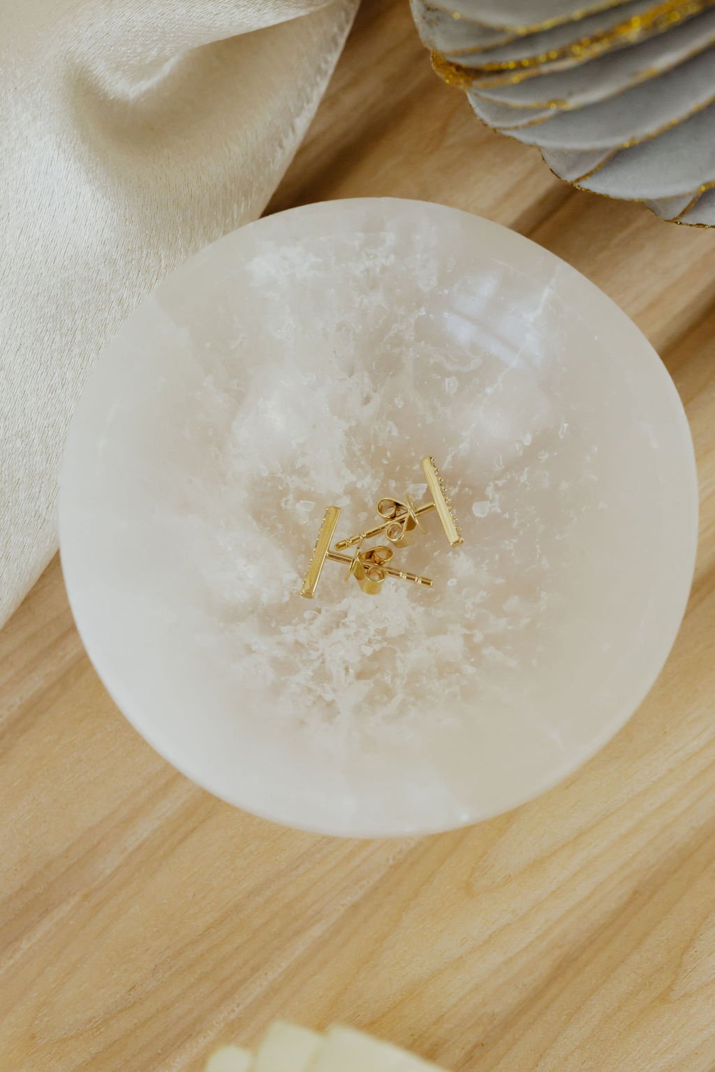 Pave Diamond Bar Earrings