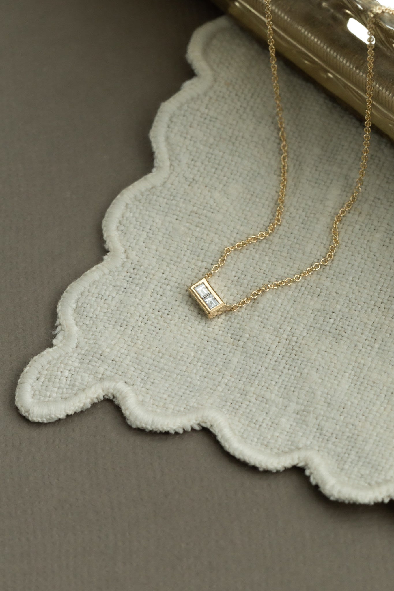 Two Baguettes Diamond Necklace