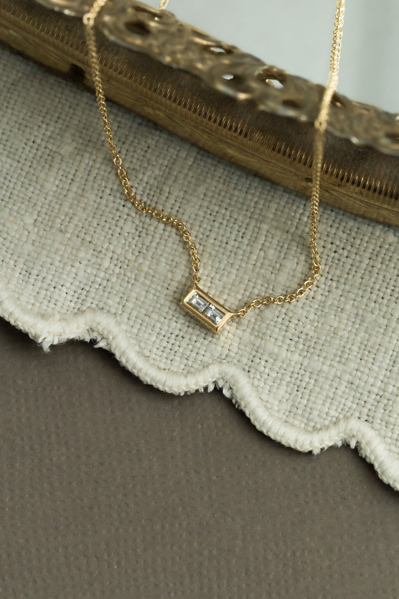 Two Baguettes Diamond Necklace