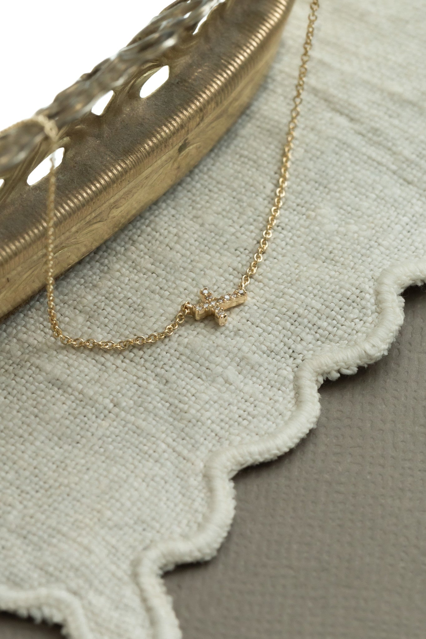 Pave Diamond Cross Necklace