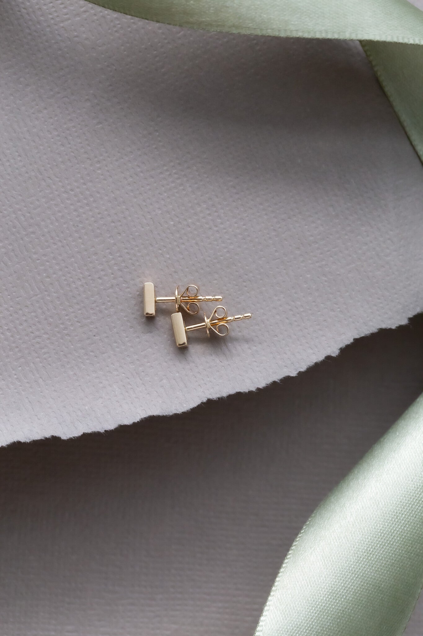 Double Baguette Diamond Bezel Earrings