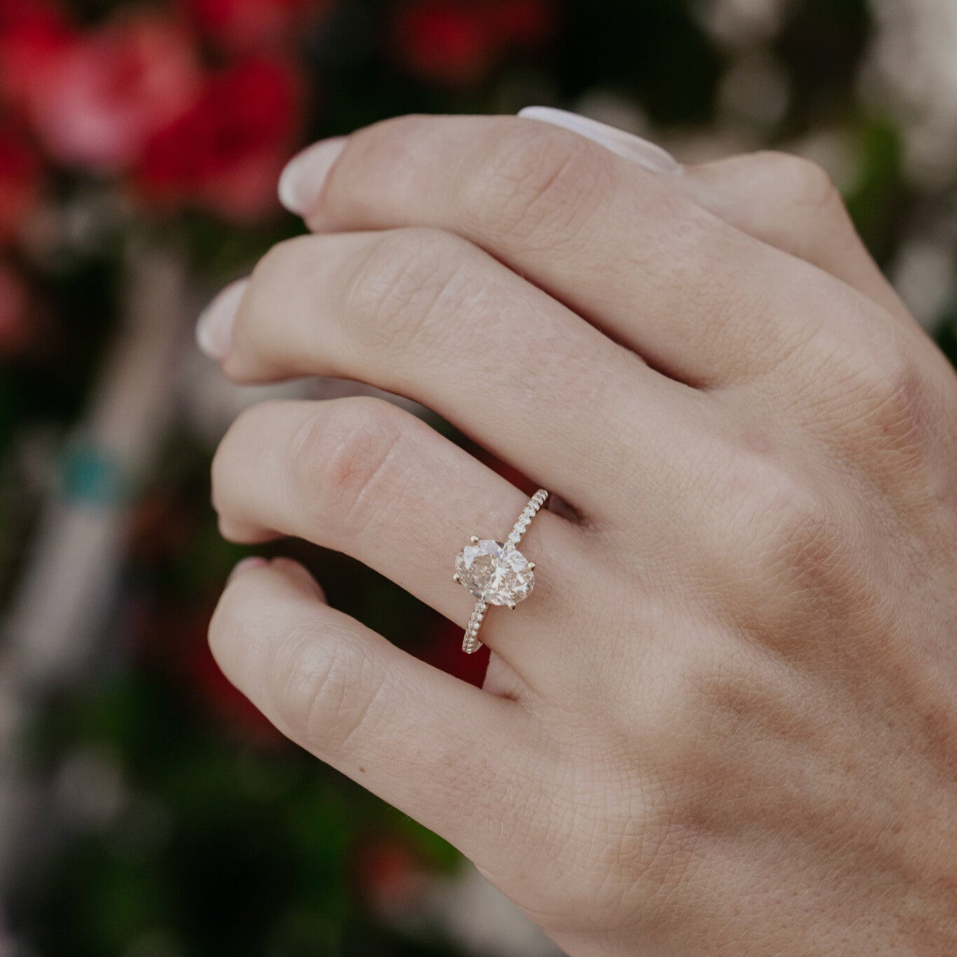 The Jenna 2.01 ct Oval Champagne Diamond Ring