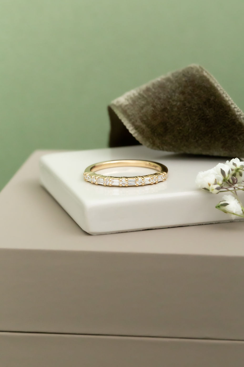The Katherine Diamond Band in 14k yellow gold