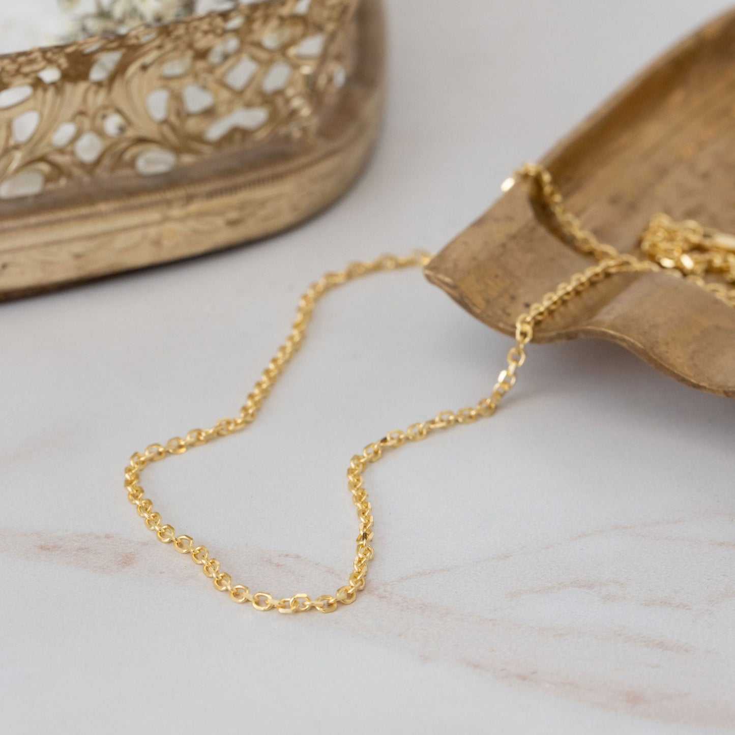 Diamond Cut Cable Chain Necklace