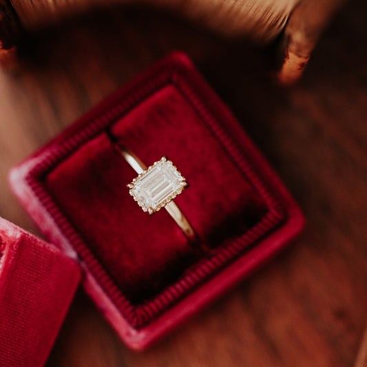 The Charlotte .96 ct Emerald Cut Natural Solitaire