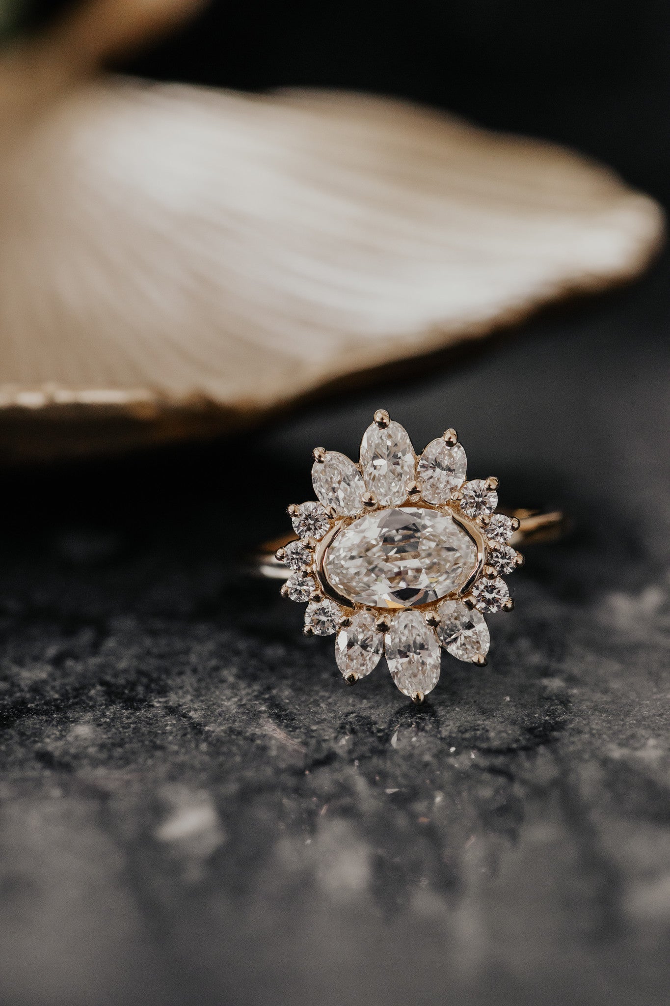 The Ray 1.11 ct Old Mine Cut Oval Diamond Ring