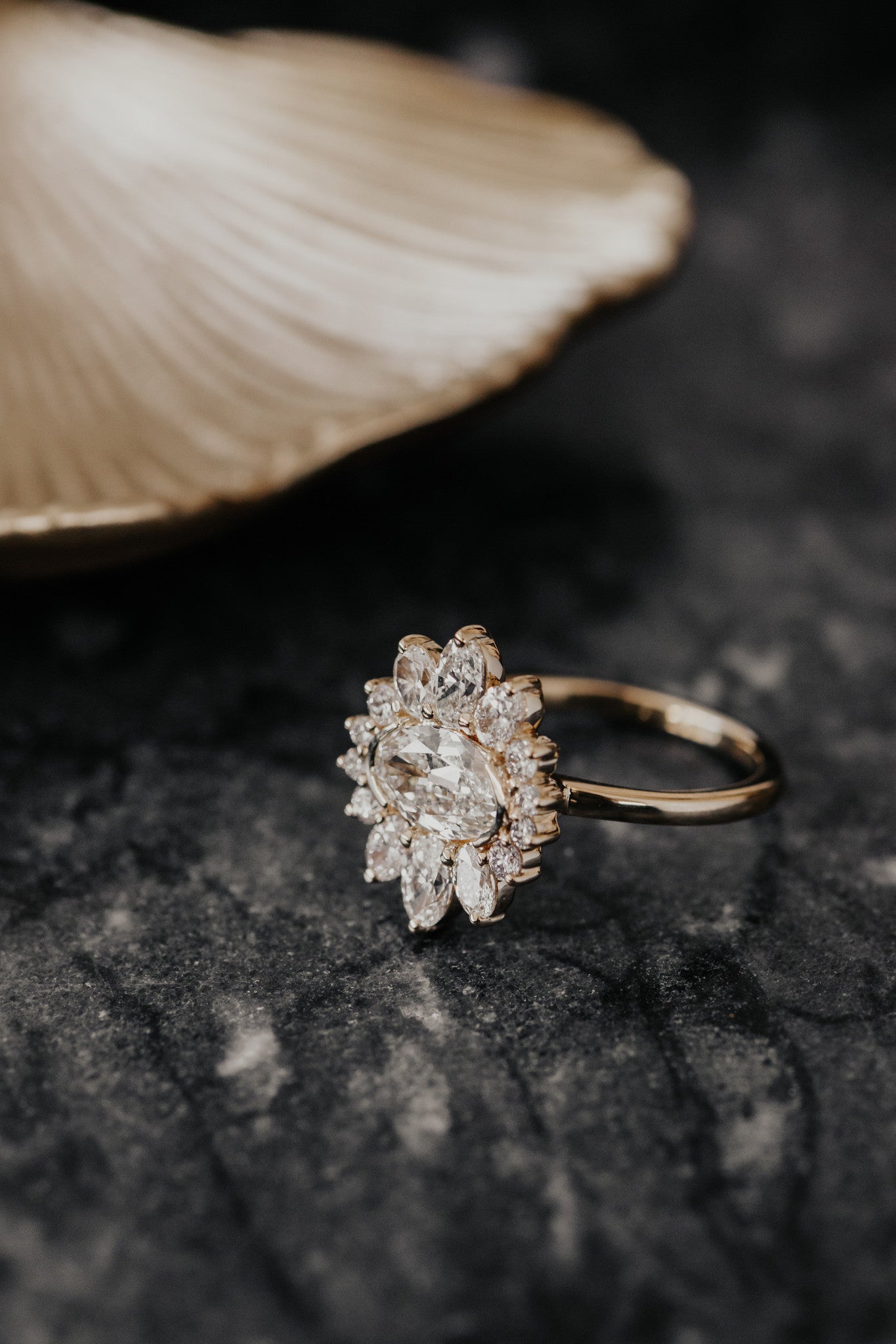 The Ray 1.11 ct Old Mine Cut Oval Diamond Ring