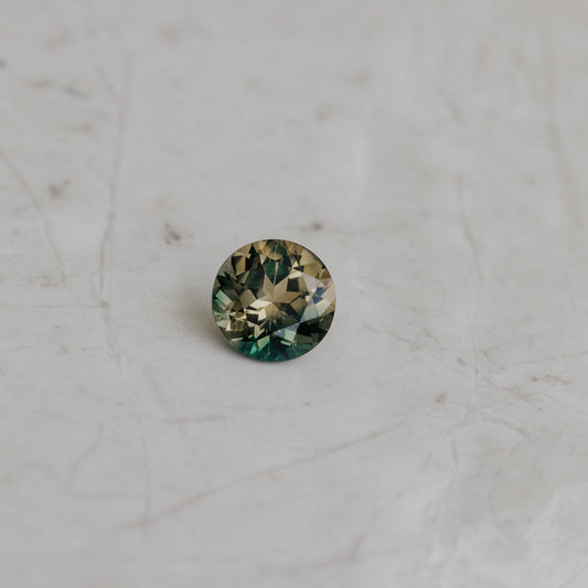 1.71 ct Round Parti Gold Blue Australian Sapphire Stone