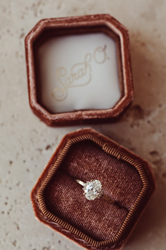 Square Velvet Single Ring Box