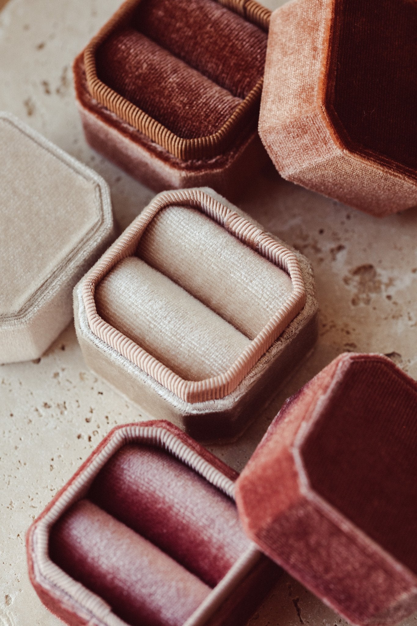 Square Velvet Single Ring Box