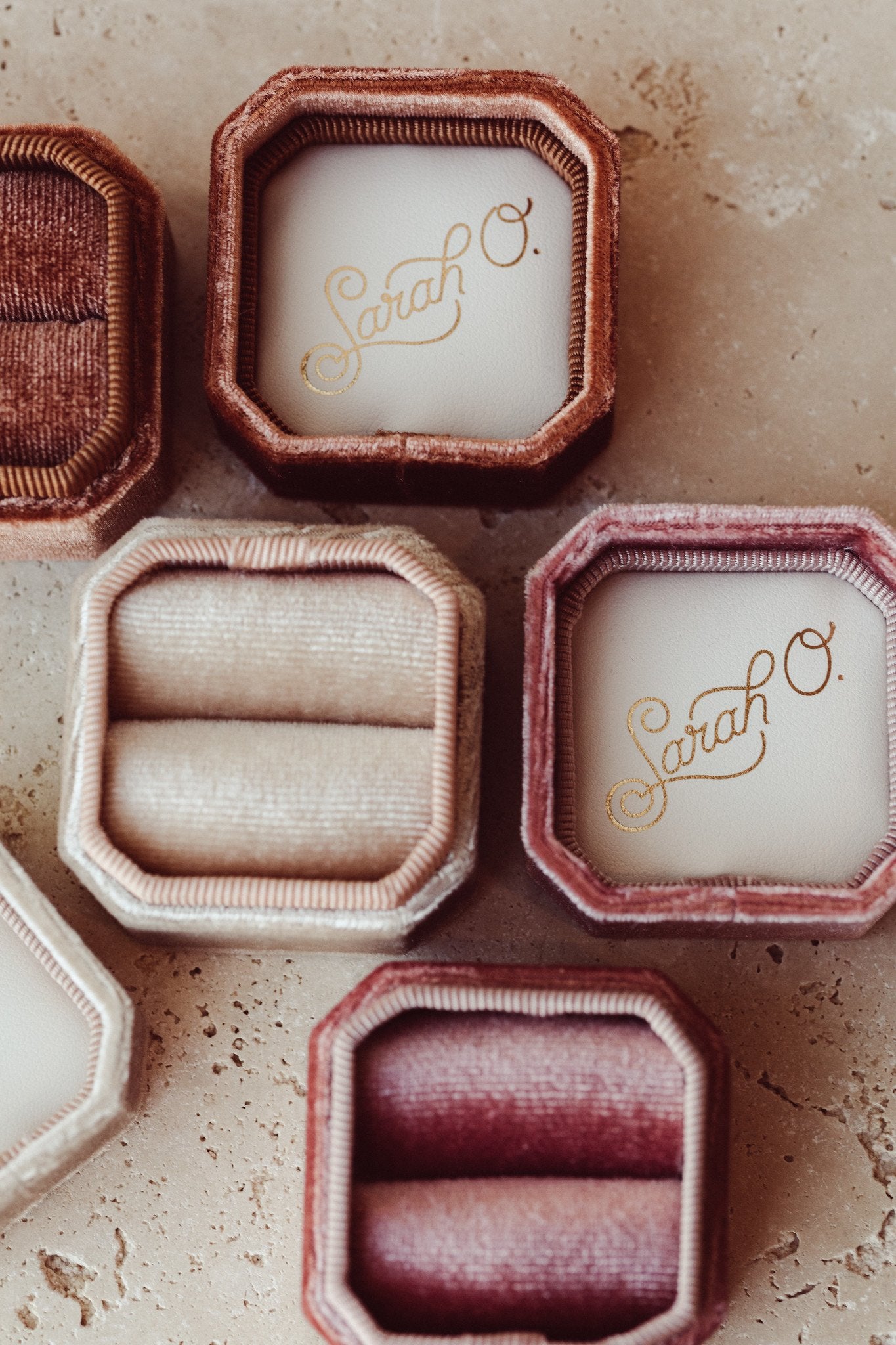 Square Velvet Single Ring Box