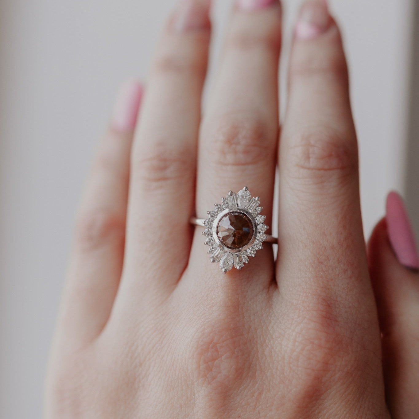 The Everest 2.25 ct Round Rustic Diamond Ring