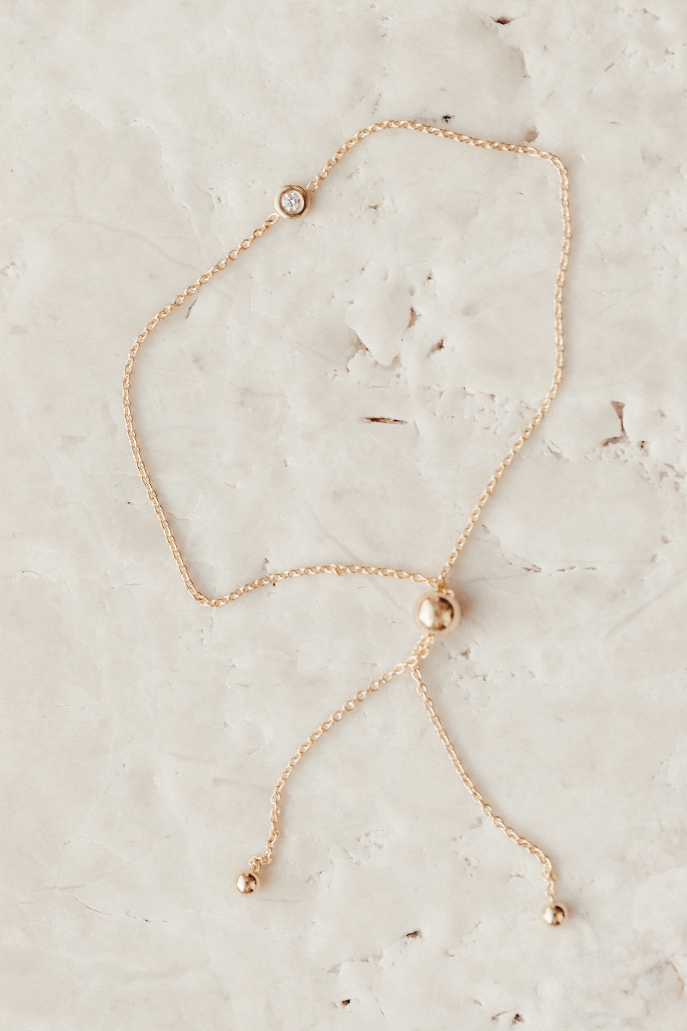 Bezel Diamond Bolo Bracelet