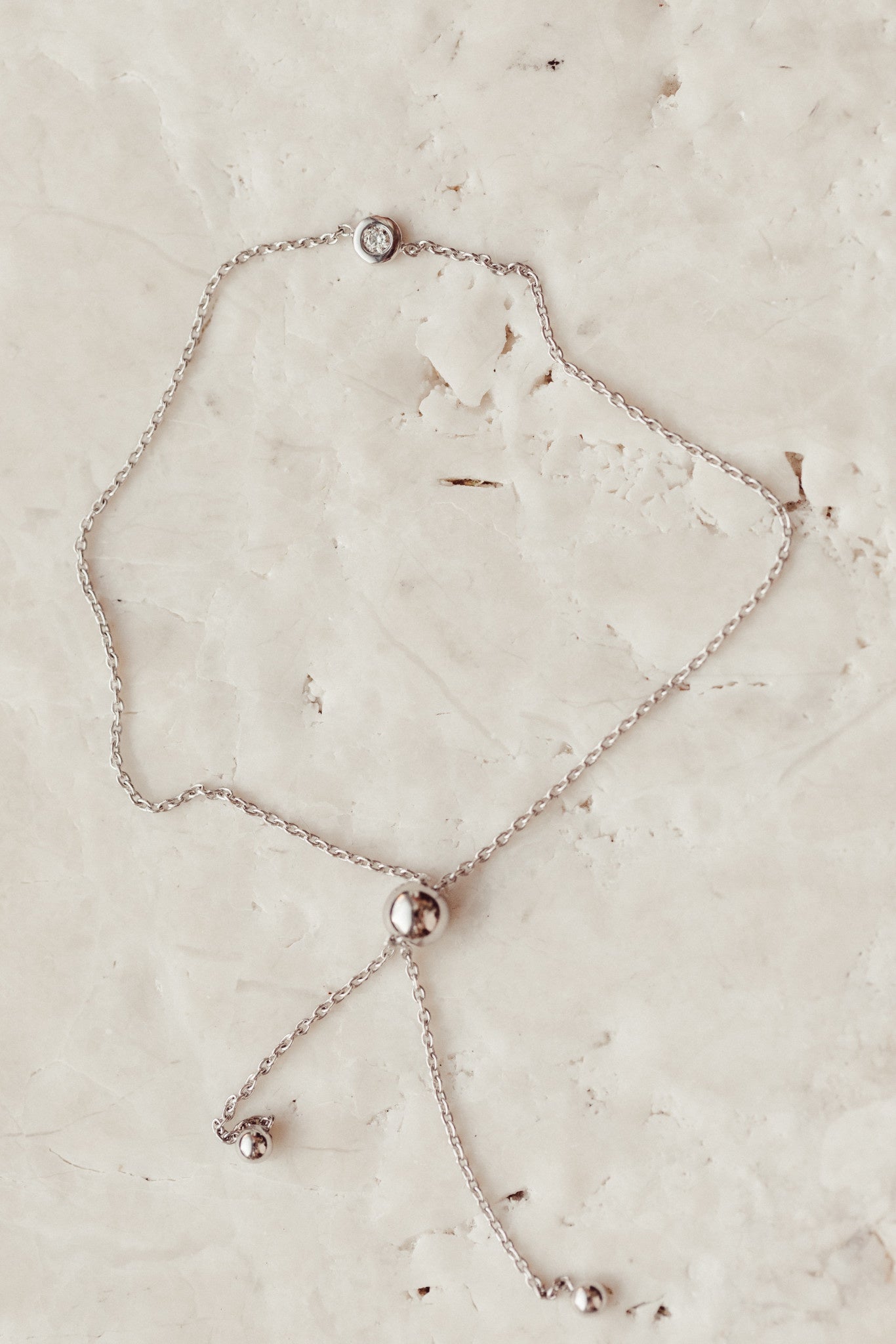 Bezel Diamond Bolo Bracelet