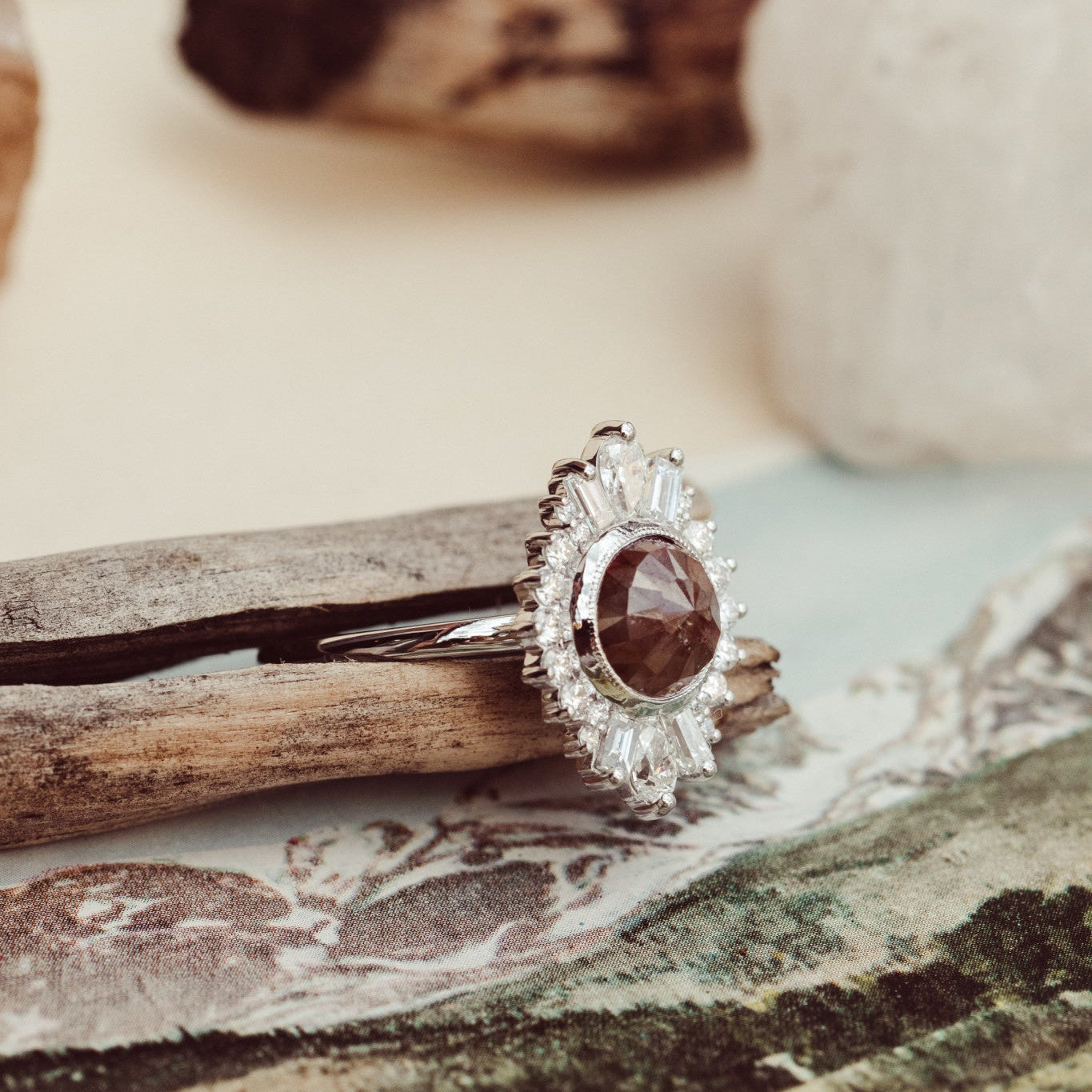 The Everest 2.25 ct Round Rustic Diamond Ring