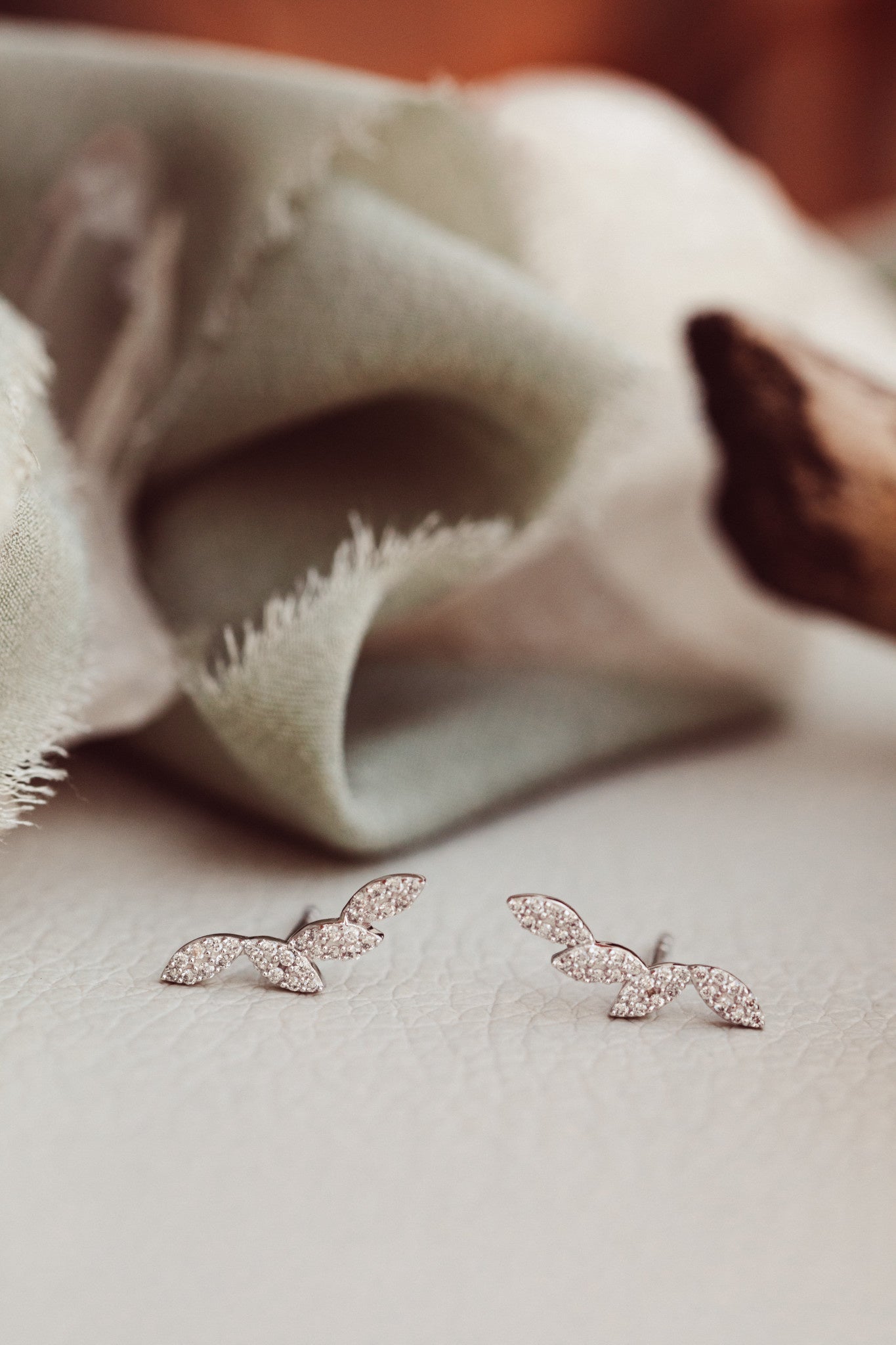 Four Marquise Pave Diamond Climber Earrings