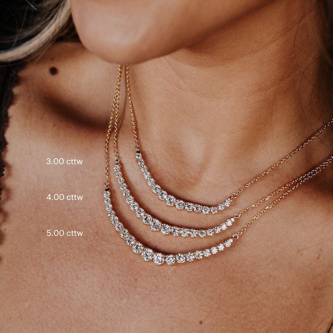 Starburst Set Round Diamonds on Chain Necklace