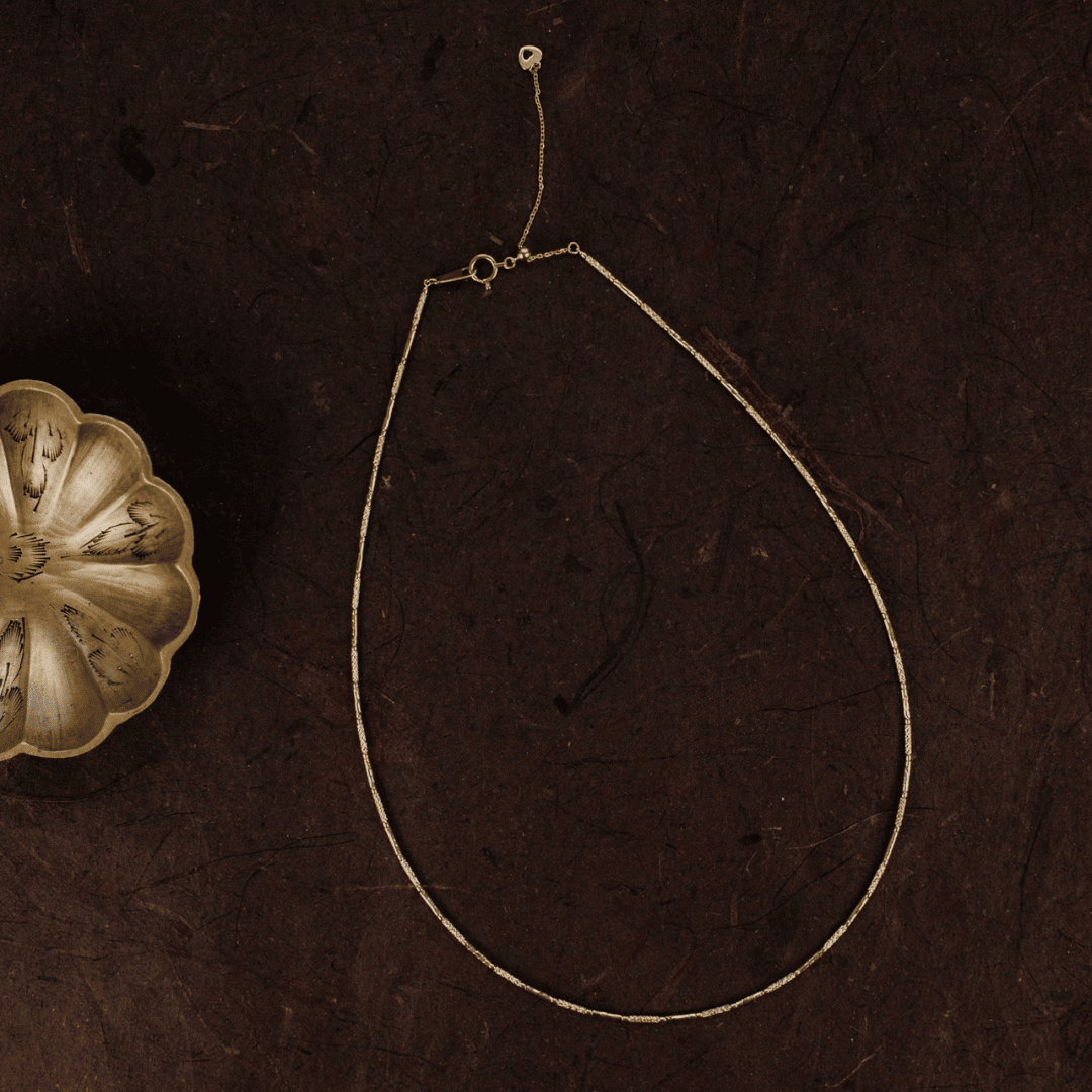 Textured Flexible Ball Gold Necklace