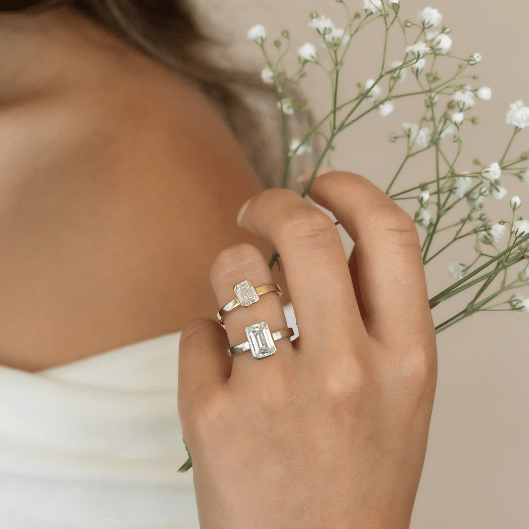 The Elena Emerald Cut Solitaire