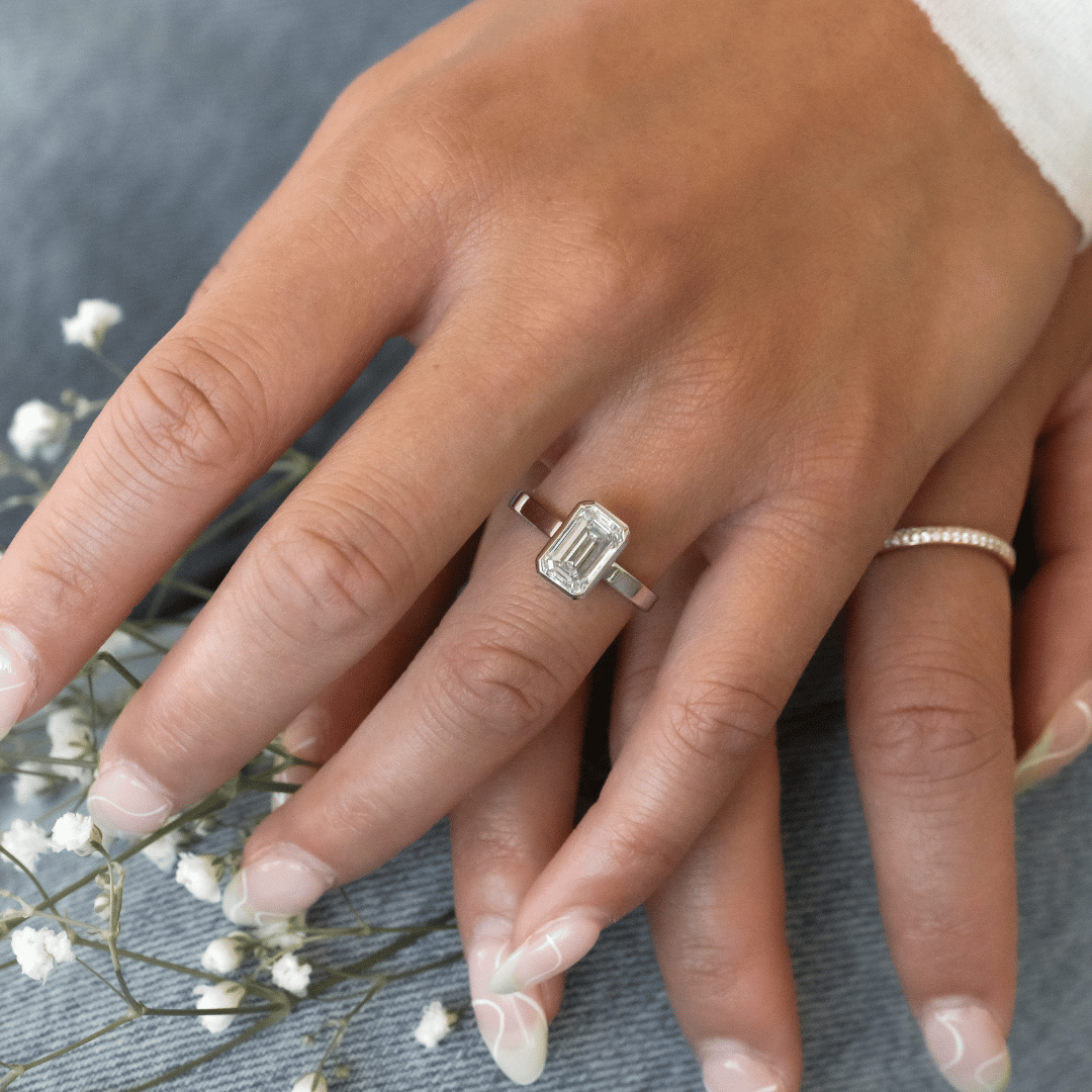 The Elena Emerald Cut Solitaire