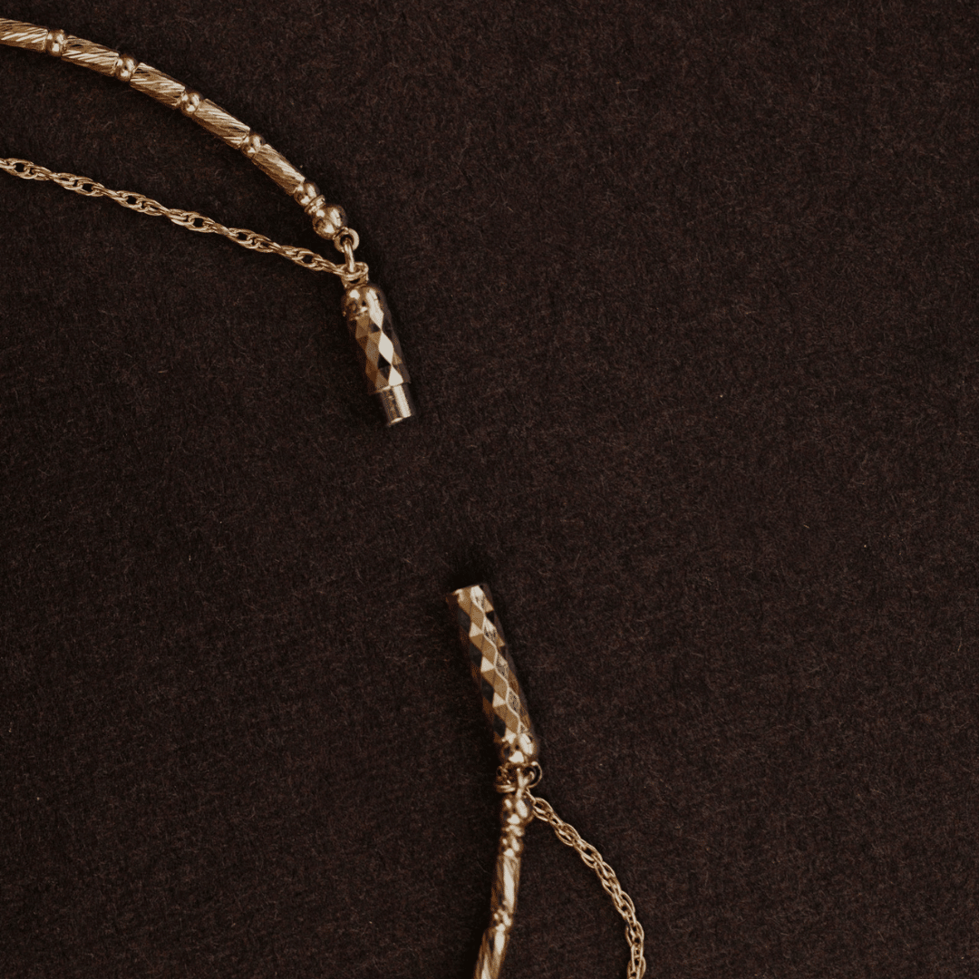 Textured Flexible Magnetic Gold Bracelet with Safety Chain