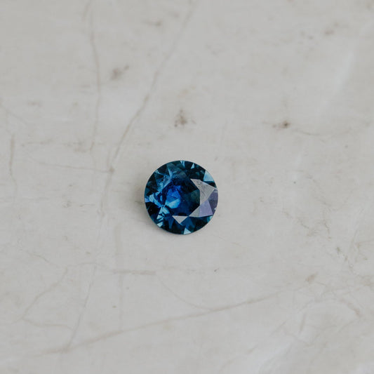 Build Your Own .84 ct Round Blue Australian Sapphire Ring