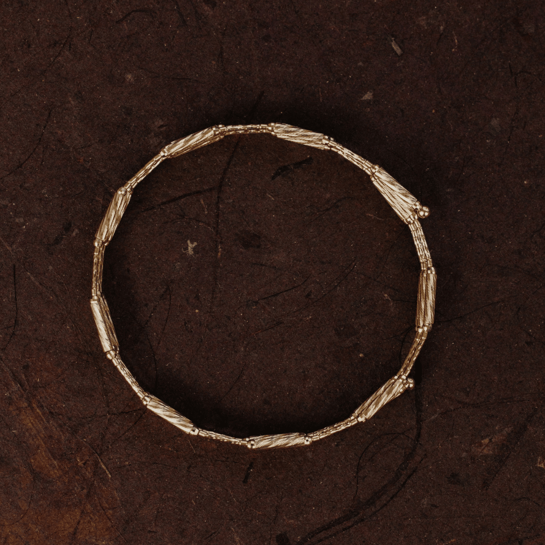 Textured Magnetic Convertible Gold Bracelet or Necklace