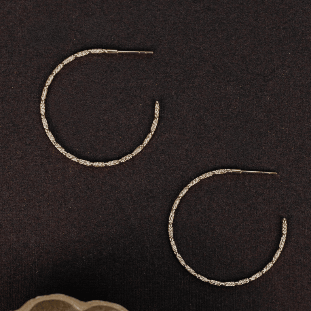 Textured Flexible Gold Hoop Earrings