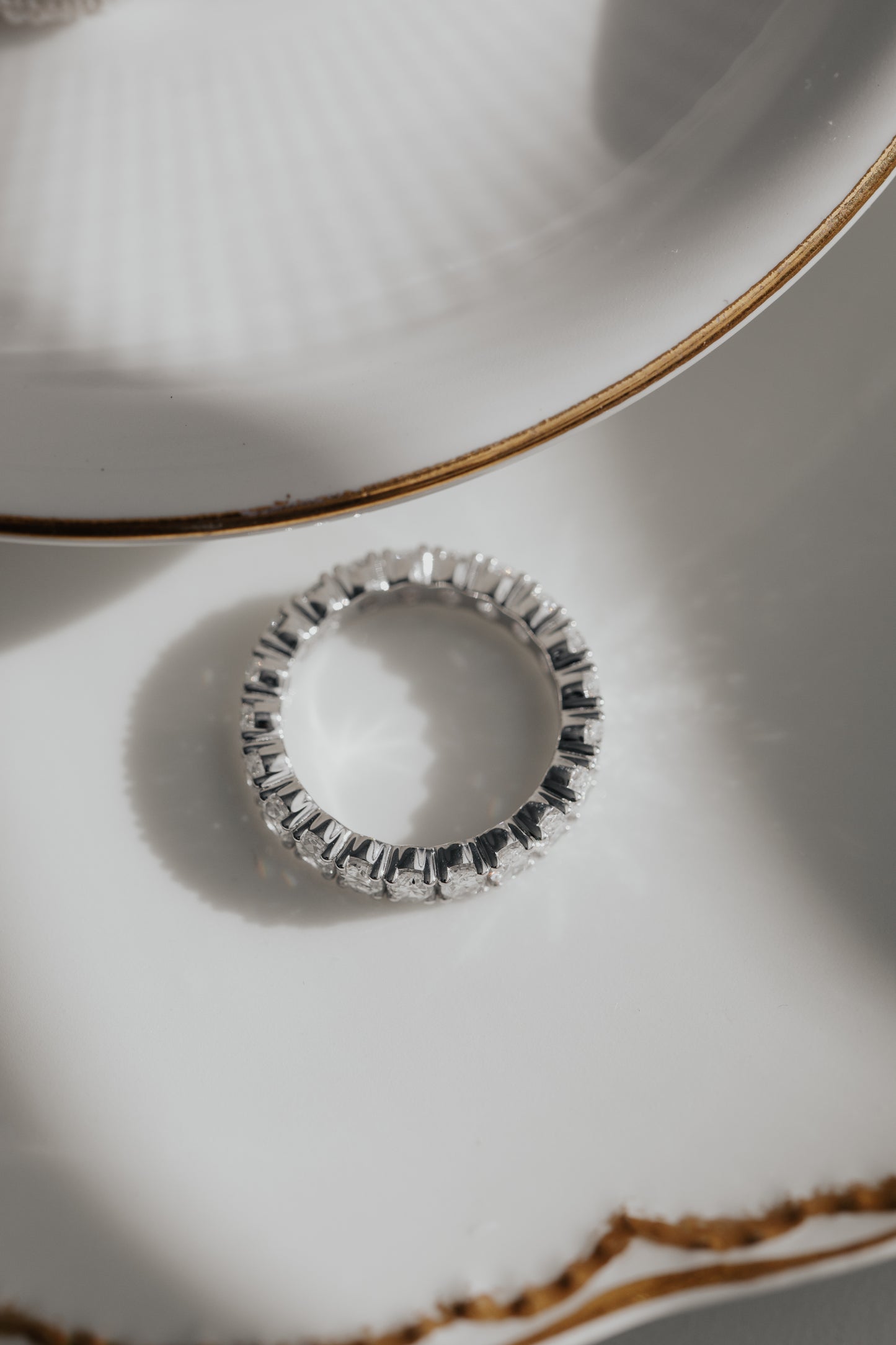 The Amara Oval Eternity Band aerial view