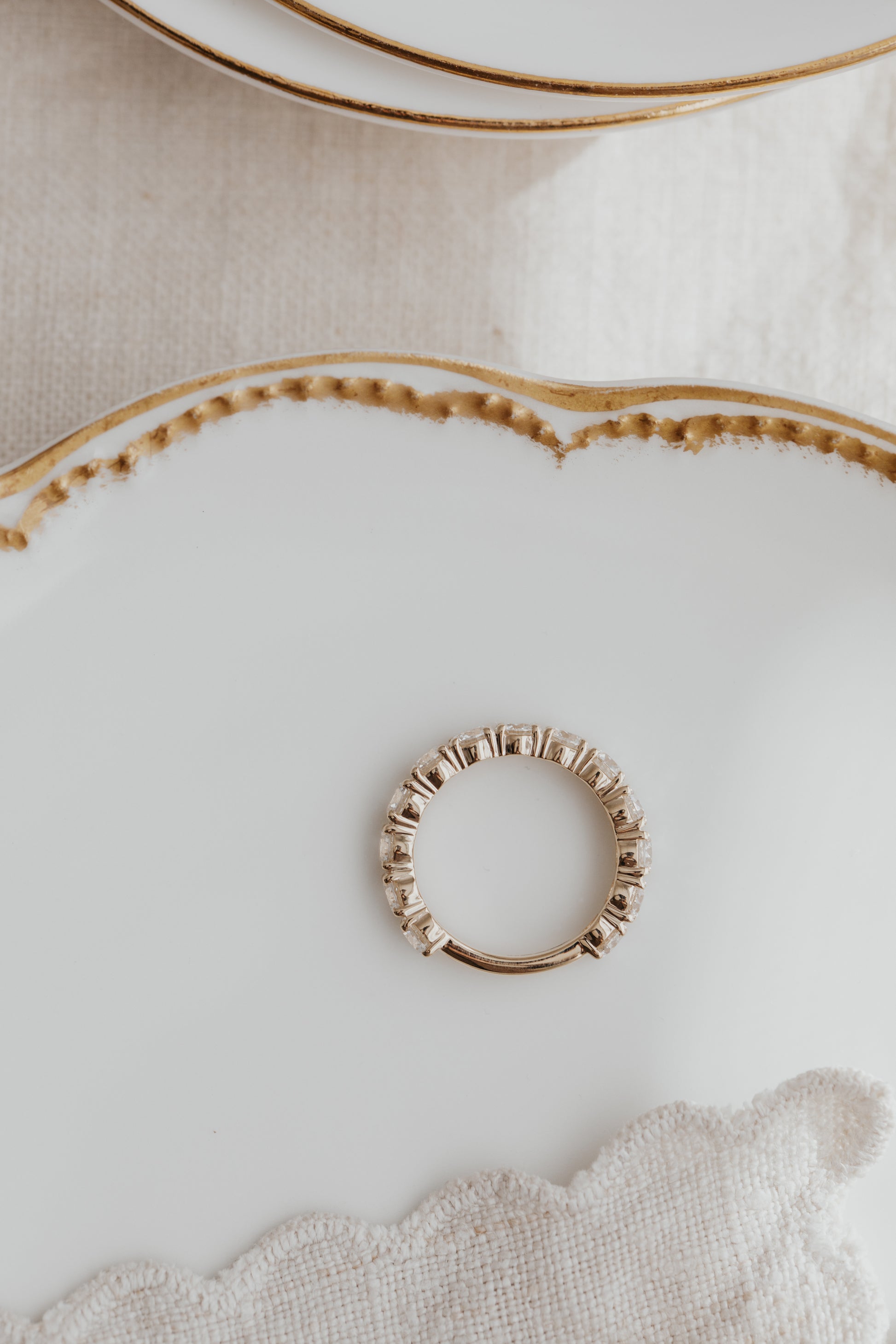 The Amara Round 3/4 Diamond Band aerial view