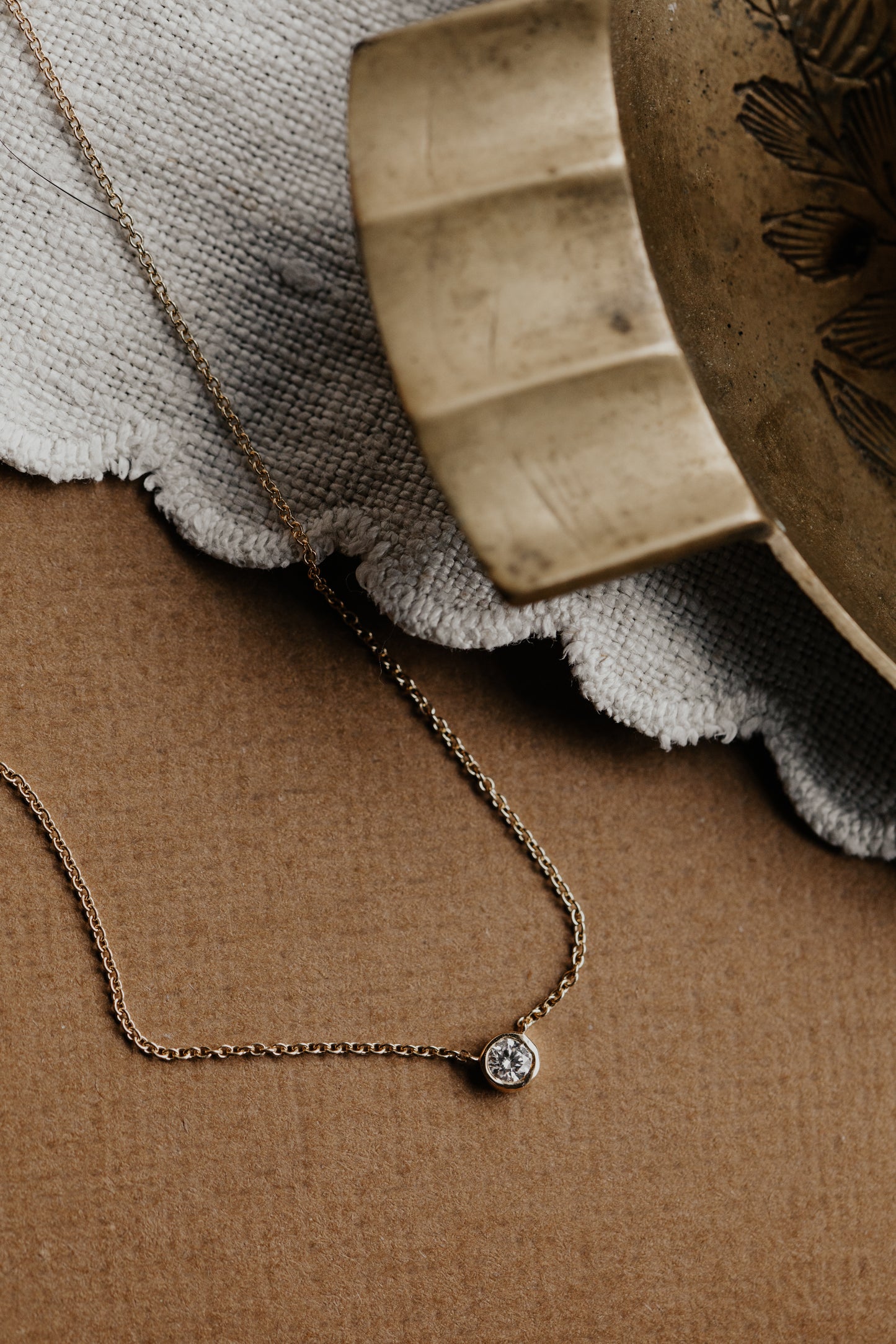 Bezel Set Diamond on Chain Necklace