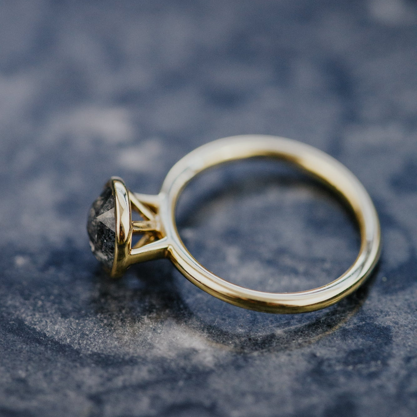 The Bailey 1.56 ct Round Galaxy Diamond Bezel Solitaire