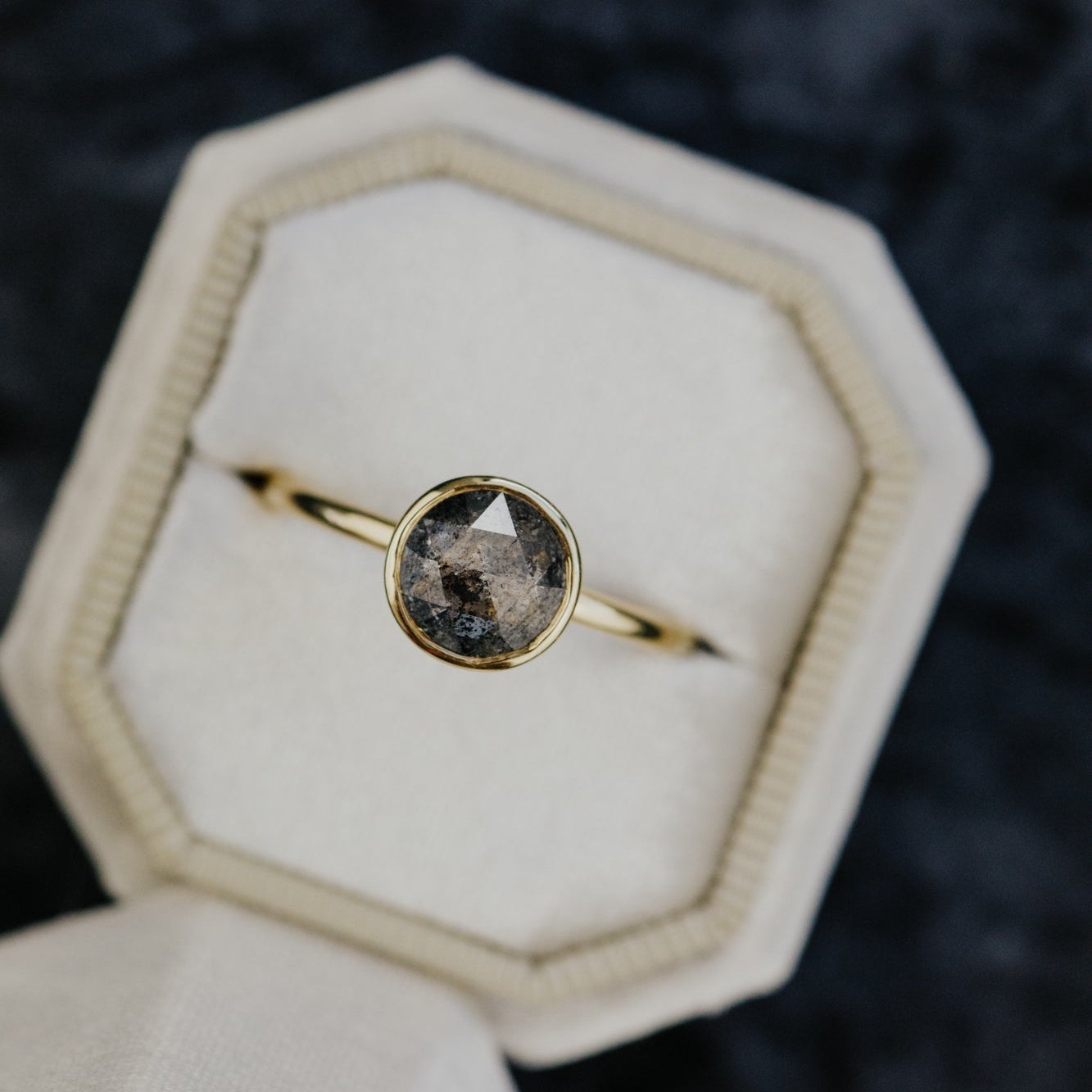 The Bailey 1.56 ct Round Galaxy Diamond Bezel Solitaire