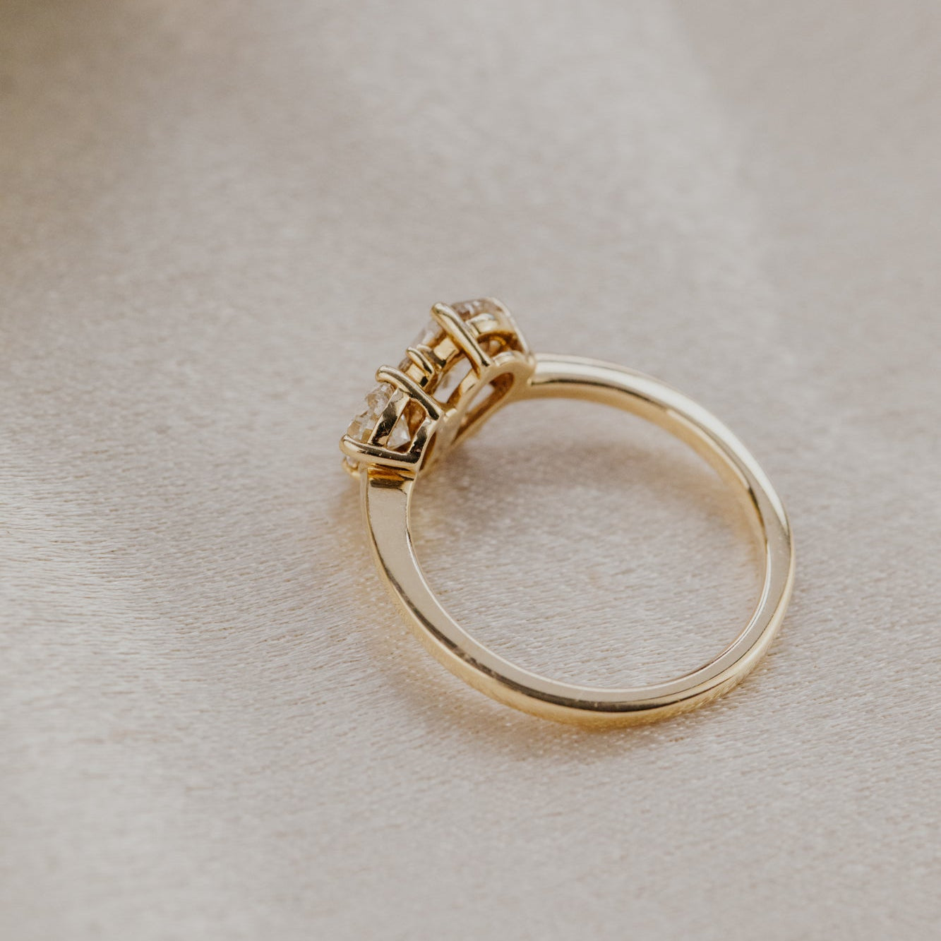 The Toi et Moi 1.00 ct Pear Champagne and .50 ct Pear White Diamond Ring