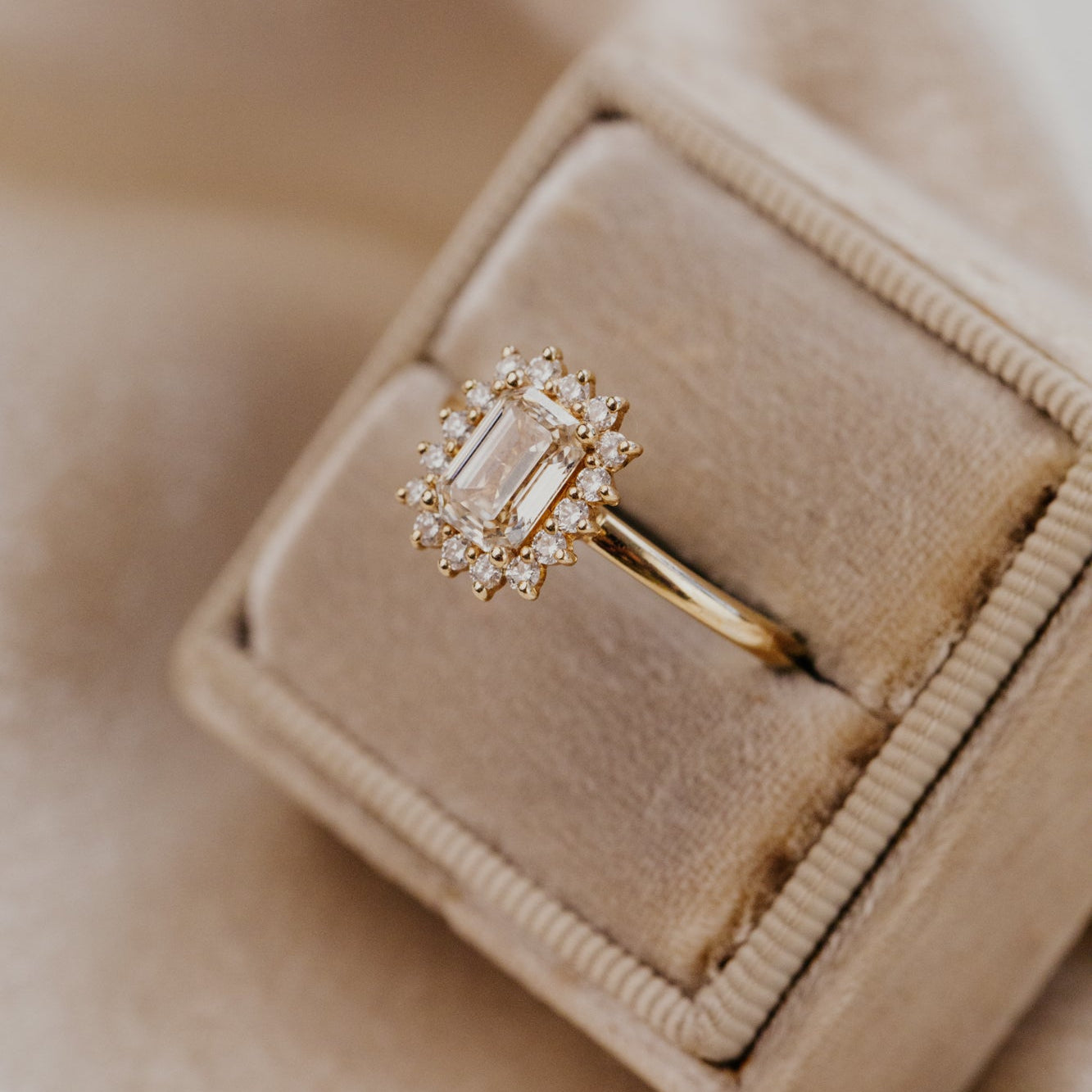 The Camille 1.03 ct Emerald Cut Champagne Diamond Ring